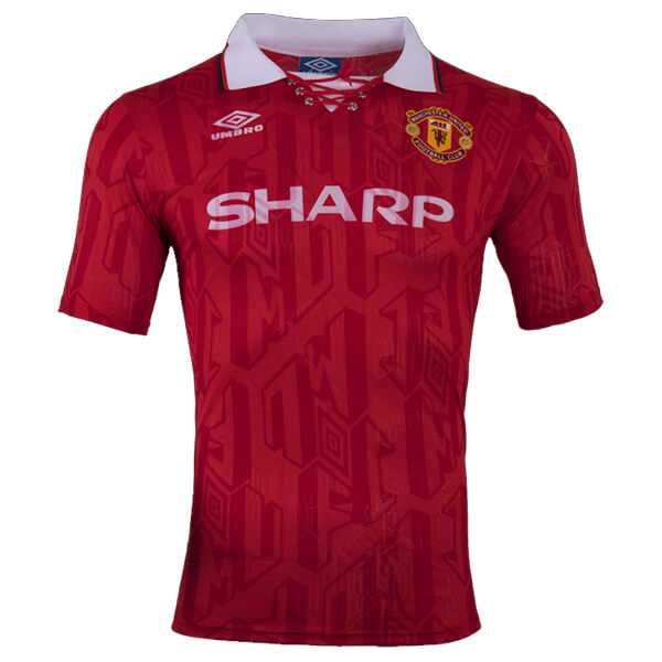 92-94 MANCHESTER UNITED HOME RED RETRO SOCCER JERSEY SHIRT - Official