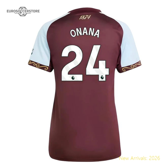 Top-Grade 2025-2026 Aston Villa Home Shirt Womens Onana 24
