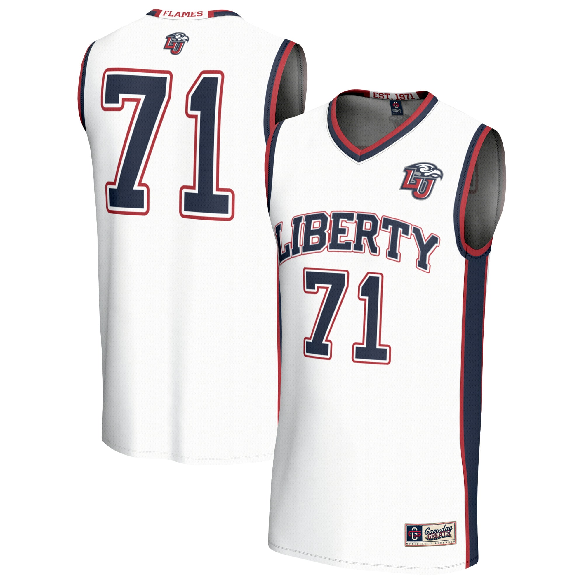 [NJP] Liberty Flames GameDay Greats Youth Lightweight Basketball Fashion Jersey - White