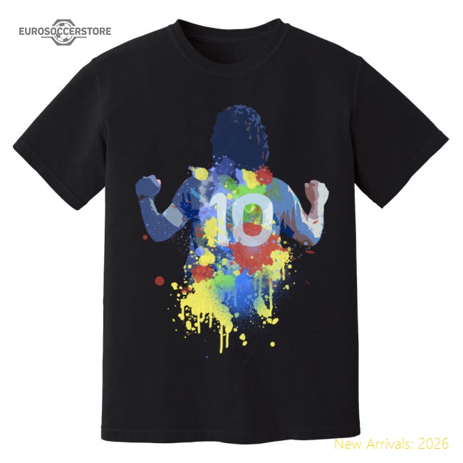 Popular Match-Day Diego Maradona Napoli Art T-Shirt (Black)