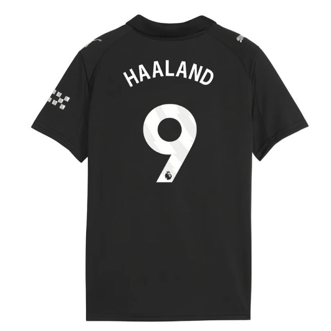Man City 2025-20 Away Football Kit Haaland Name & Number L M