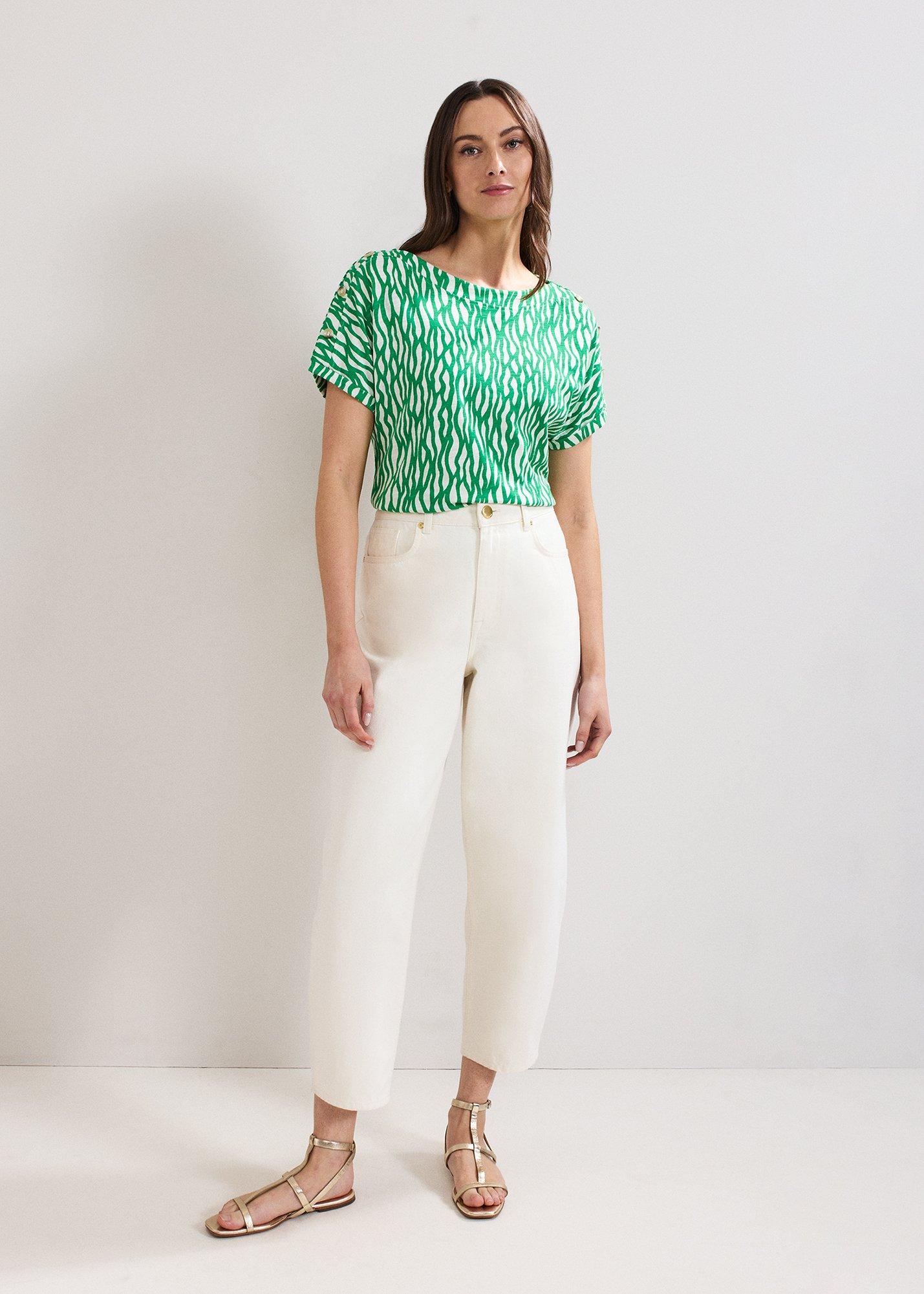 Suzie Button Detail Printed Top