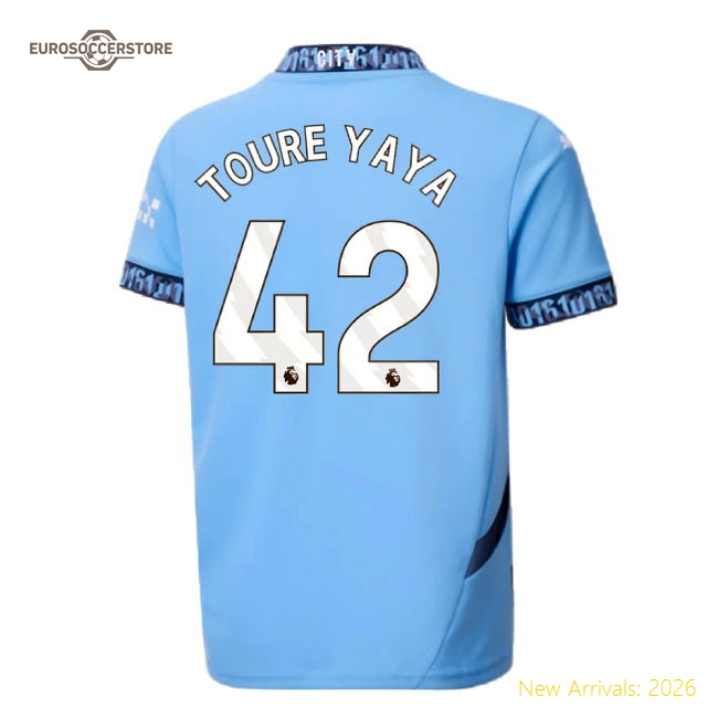 Manchester City 2024-25 Home Fan Version For Kids Yaya Football Shirt