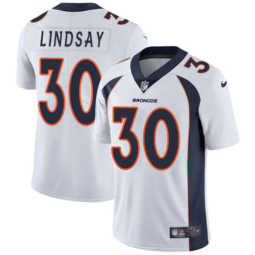 NFL W D B Broncos Phillip Lindsay #30 White Limited Game Jersey - P...
