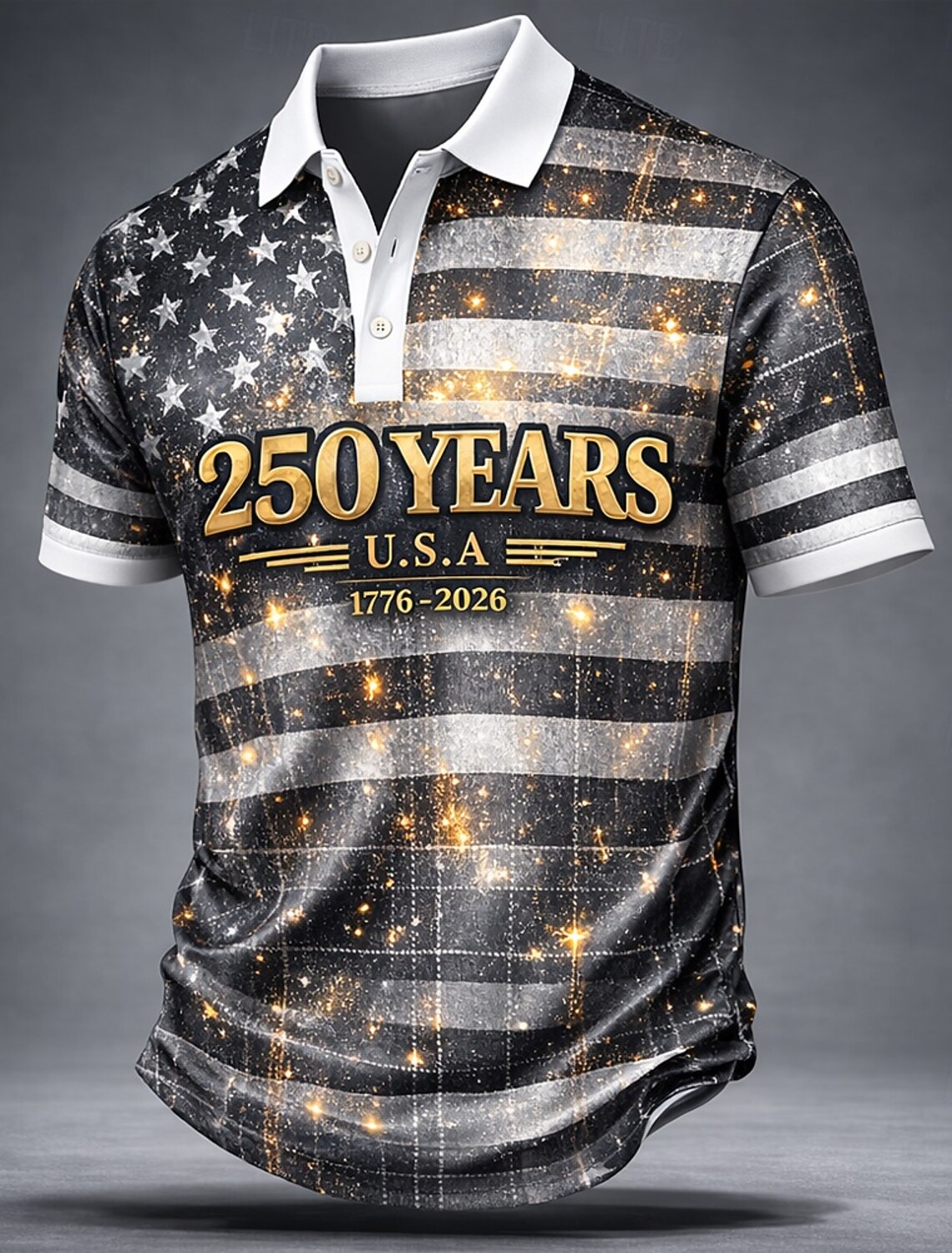 4th of July 2026 250th Memorial Day Men's Patriotic Patriot Graphic National Flag Veteran Short Sleeve T-Shirt