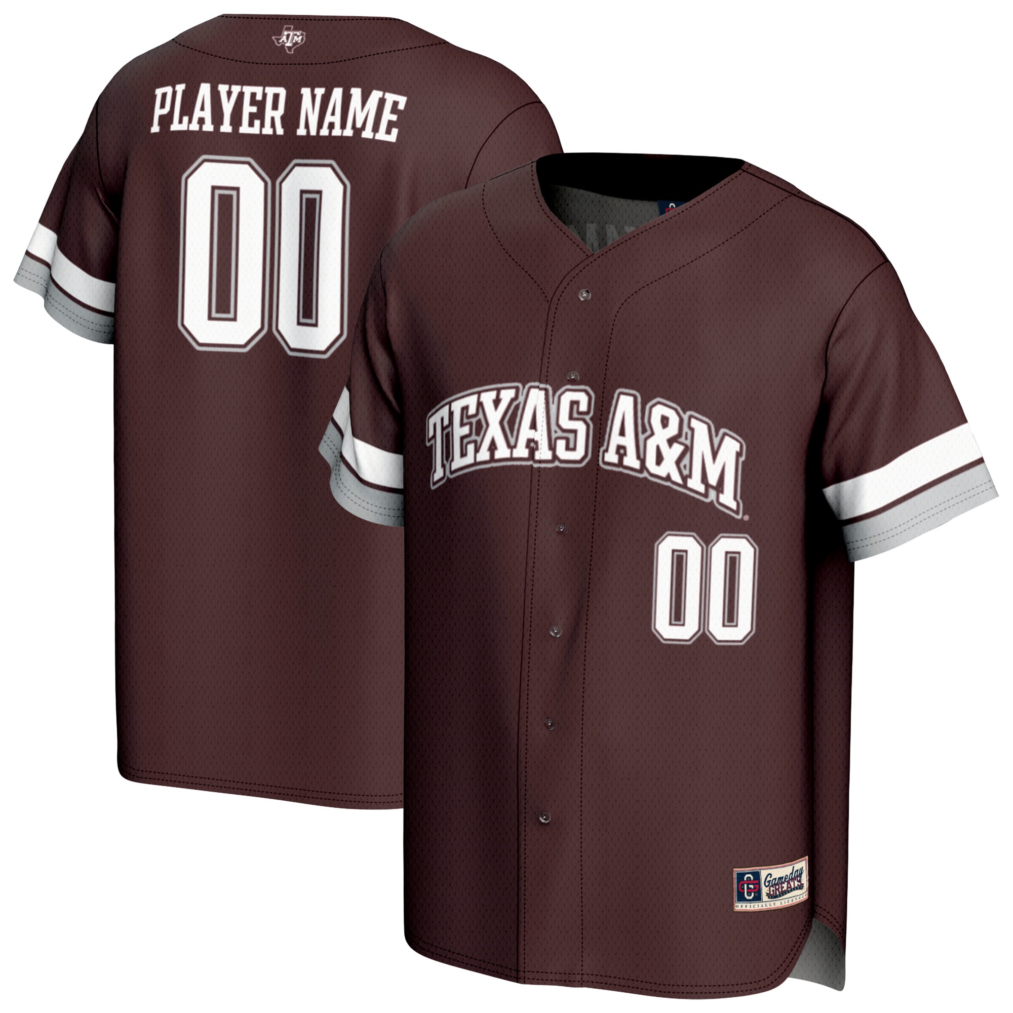 [NJP] Texas A&M Aggies GameDay Greats Unisex NIL Pick-A-Player Lightweight Baseball Jersey - Maroon