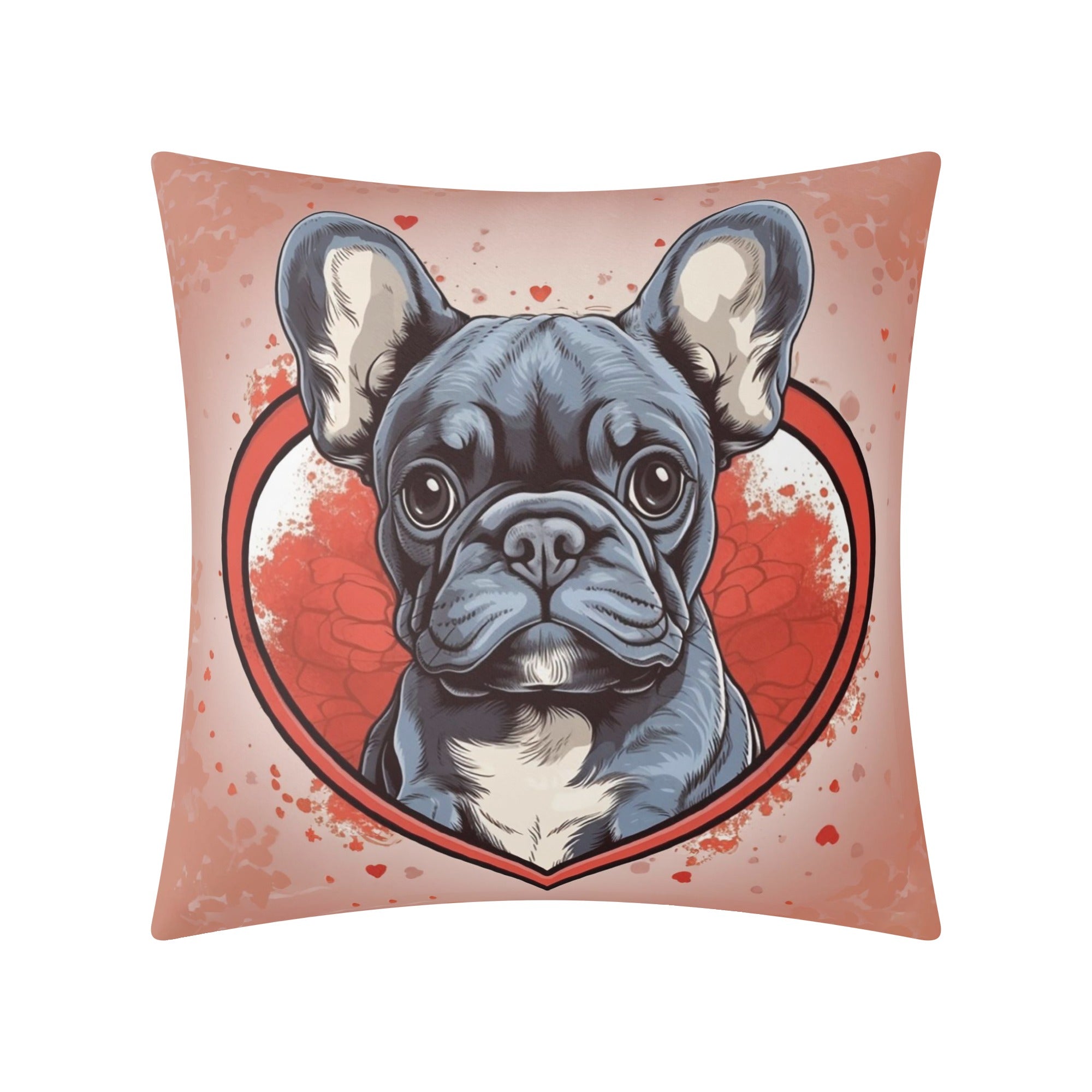 French Bulldog Frenchie Love Double Side Printing Pillow Cover Durable Dog Item
