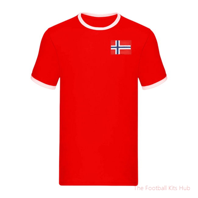 Norway National Team Embroidered Ringer Tee (Red)