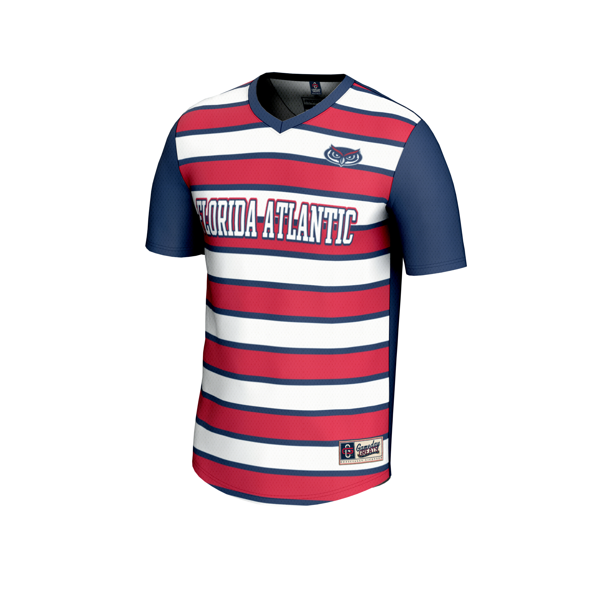 [LK] Florida Atlantic Owls GameDay Greats Youth Lightweight Collegiate Soccer Fashion Jersey - Navy/Red