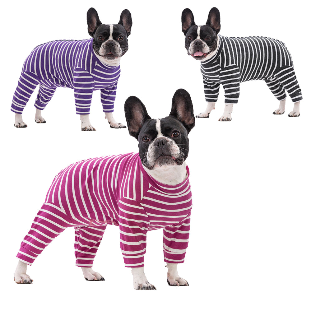 Frenchie-Fan Stripenap French Bulldog Pajamas Stylish And Snug Stripe...
