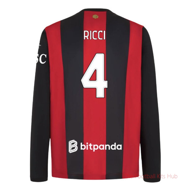 AC Milan 2026 2027 Long Sleeve Home Shirt (Ricci 4)