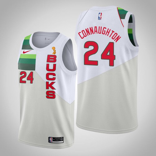 Elite Bucks #24 Pat Connaughton 2021 Finals NBA Swingman Jersey White