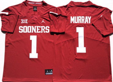 Men's Oklahoma OU Red 2024 authentic Kyler Murray #1 replica Jersey
