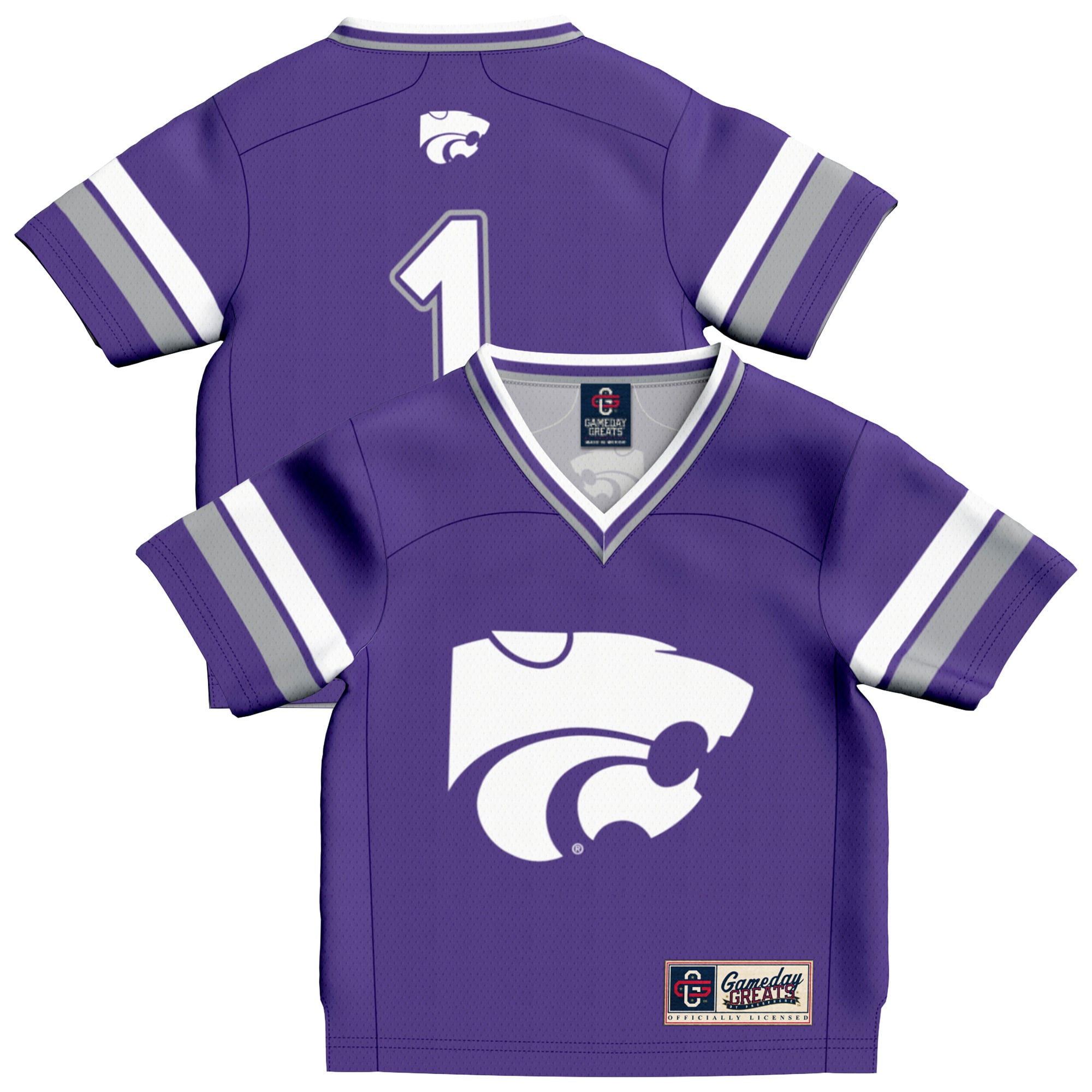 Infant #1 Purple Kansas State Wildcats Collegiate Football Fashion Jersey
