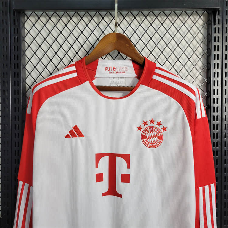 Licensed Quick Dry Bayern Munich 2324 Home Long Sleeve Shirt