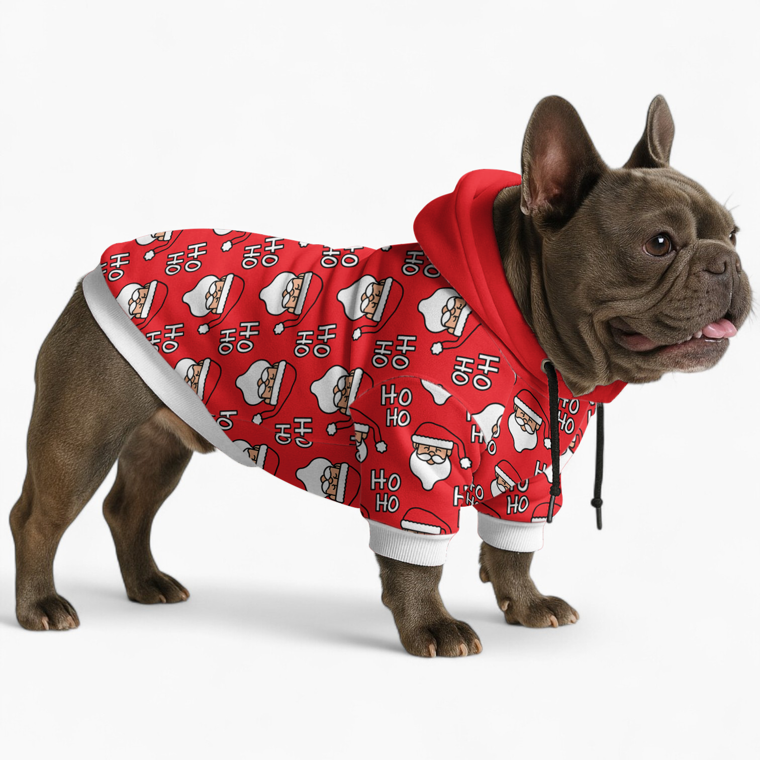 Culture-Inspired Premium Santa - Frenchie Hoodie for Casual Outings