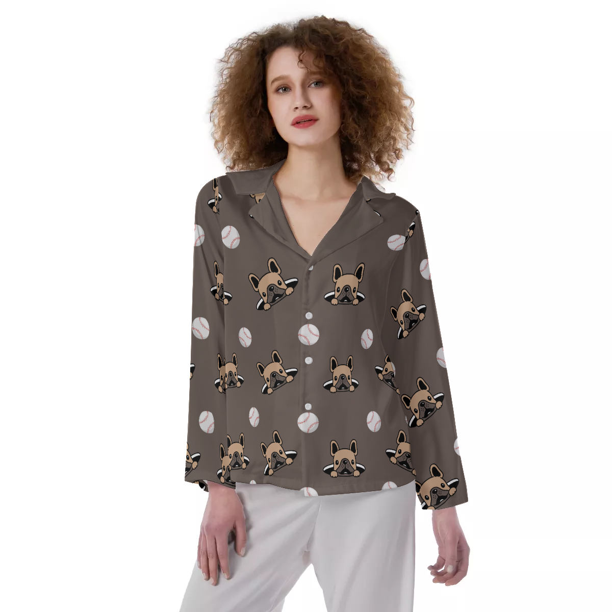 French Bulldog Lover Olive Women's Pajamas Casual Everyday Product