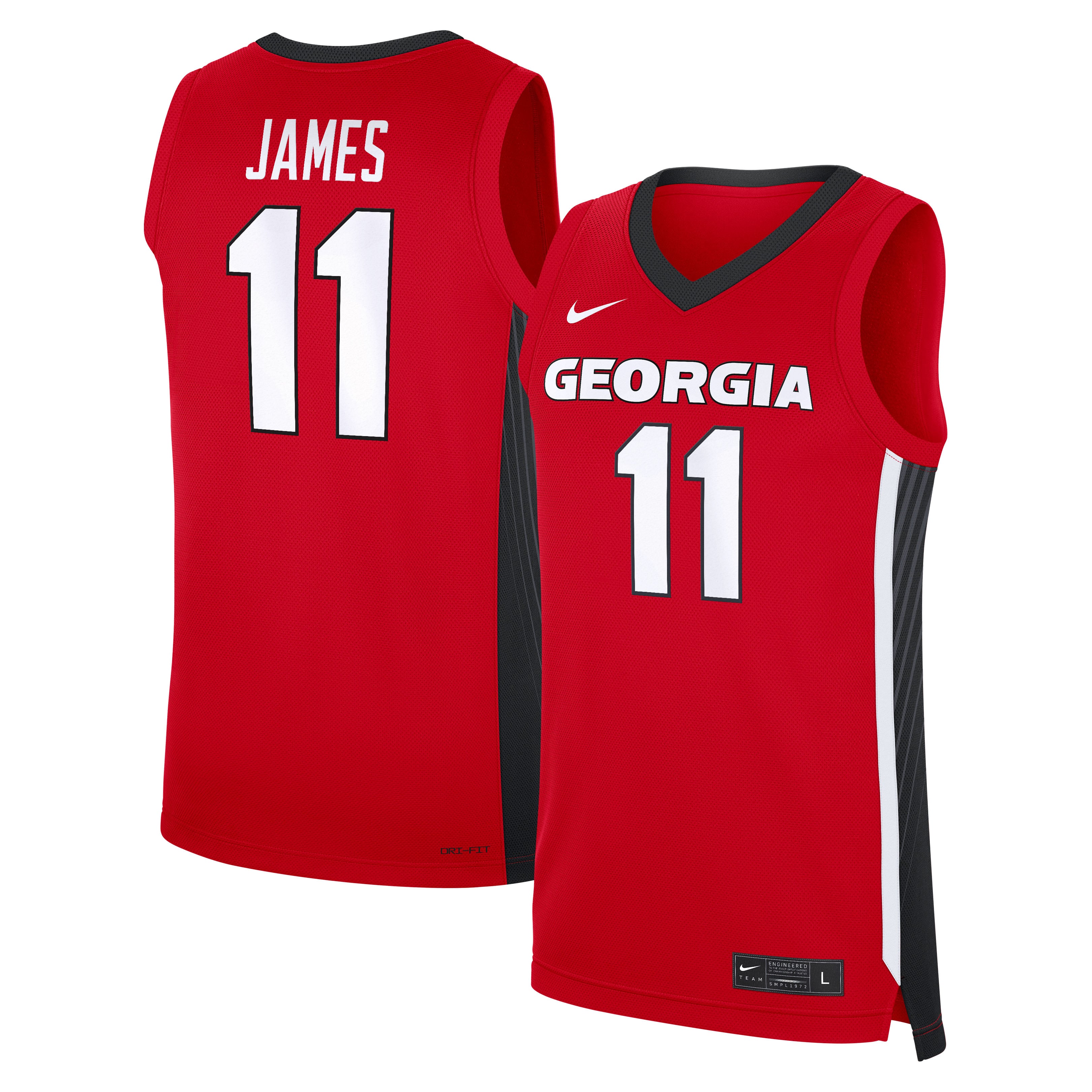 Dylan James Georgia Bulldogs Nike NIL Men's Basketball Replica Jersey - Red