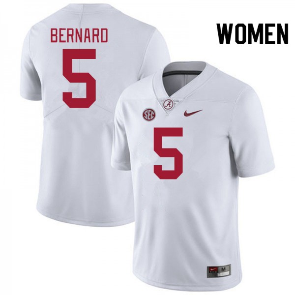 Women Alabama Crimson Tide #5 Germie Bernard White Nike Stitch Jerseys