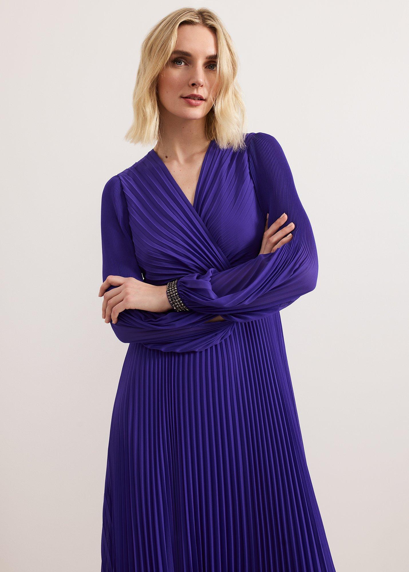 Vila Beaded Pleated Maxi Dress