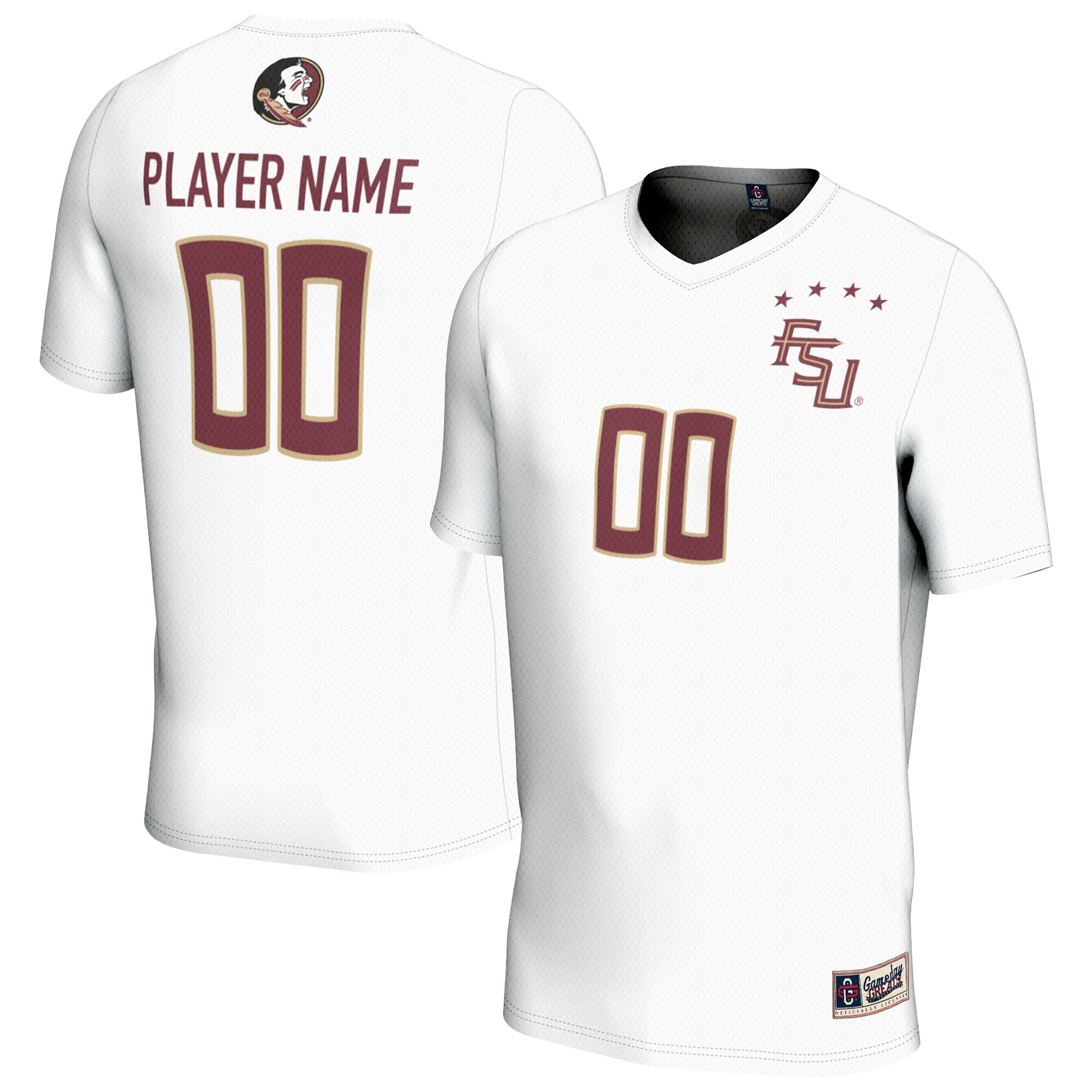 [DDG] Florida State Seminoles GameDay Greats Youth NIL Pick-A-Player Lightweight Collegiate Women's Soccer Fashion Jersey - White