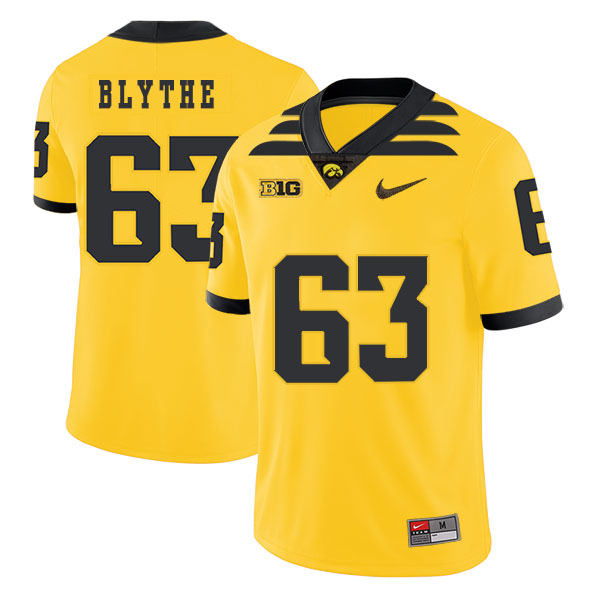official licensed Men's None Austin Blythe #63 Yellow 2024 Football