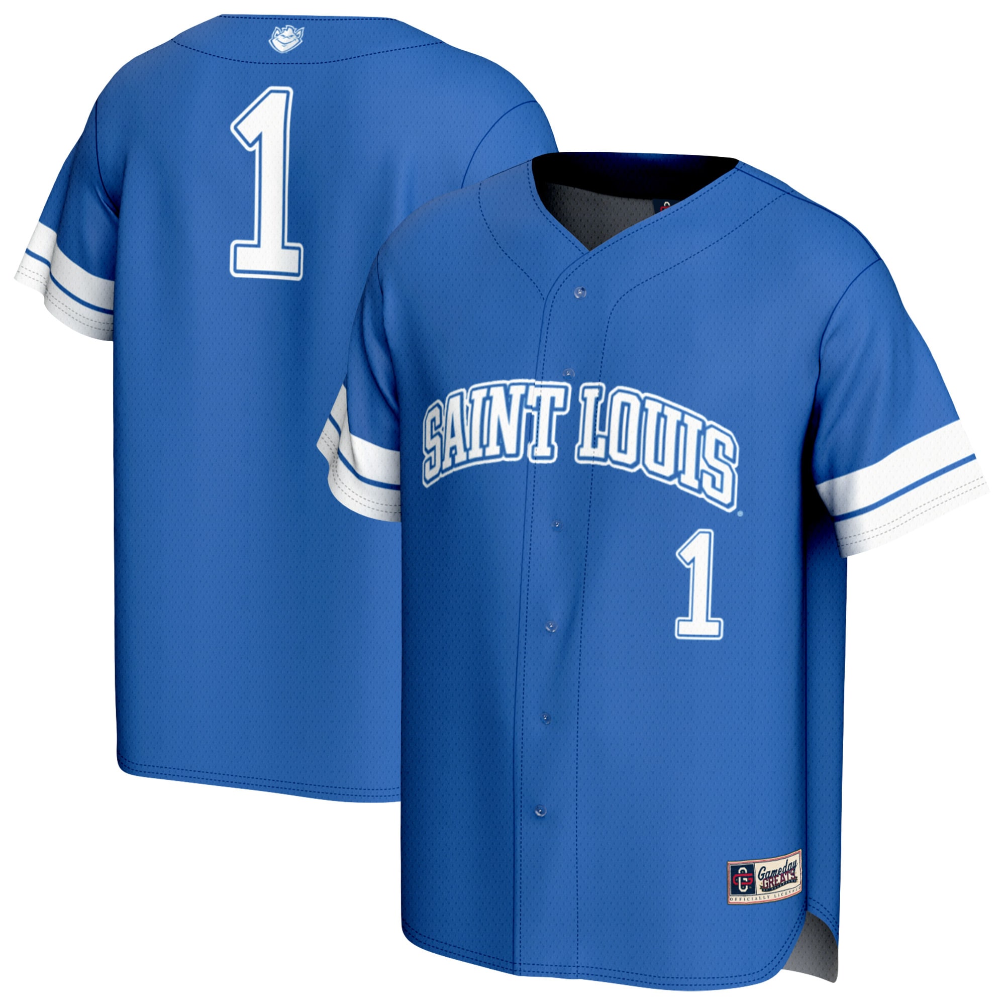 [NJP] Women's Saint Louis Billikens GameDay Greats Lightweight Collegiate Baseball Fashion Jersey - Blue