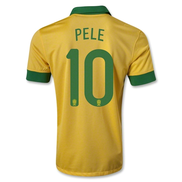 High Performance 1314 Brazil 10 PELE Yellow Home Jersey Shirt