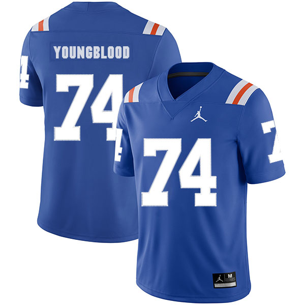 Men's None Blue 2024 match worn Jack Youngblood #74 premium Jersey