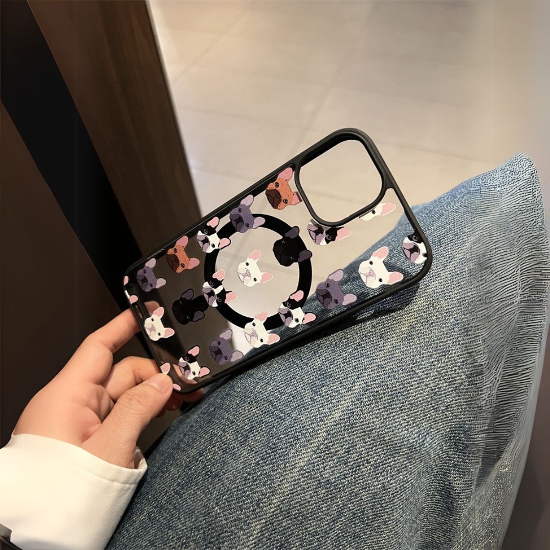 Cozy Charming French Bulldog Iphone Case - Multi-color Puppies Design...