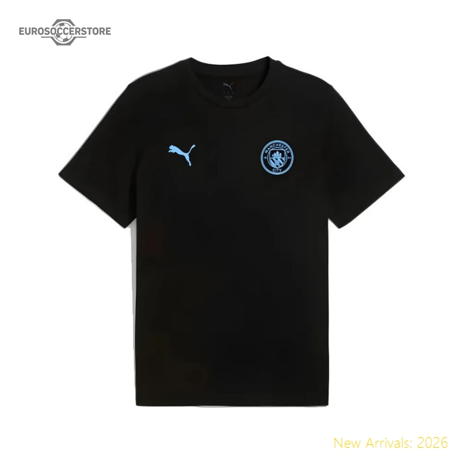 High-Quality Classic FtblESS Tee Black 2025-2026 Man City