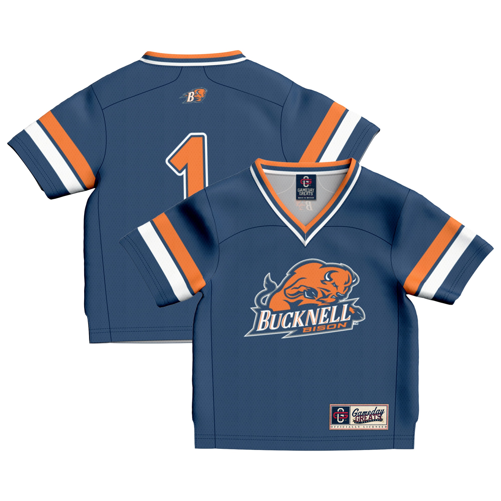 #1 Bucknell Bison GameDay Greats Toddler Collegiate Football Fashion 26/27 Football Jersey - Blue