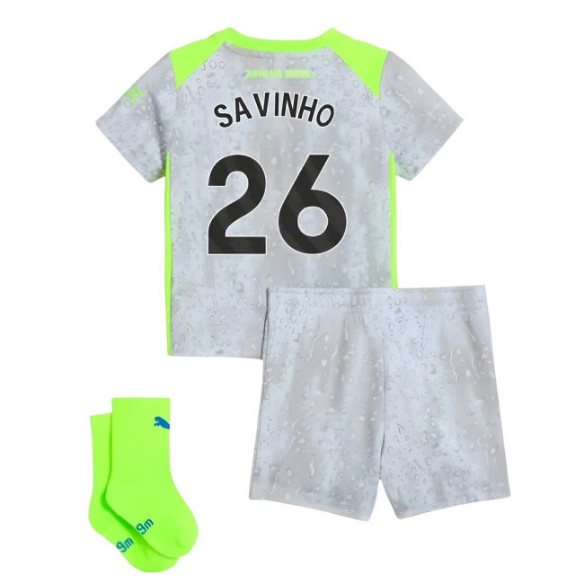 match worn 2025-2026 Man City Third Baby Kit (Savinho 26)