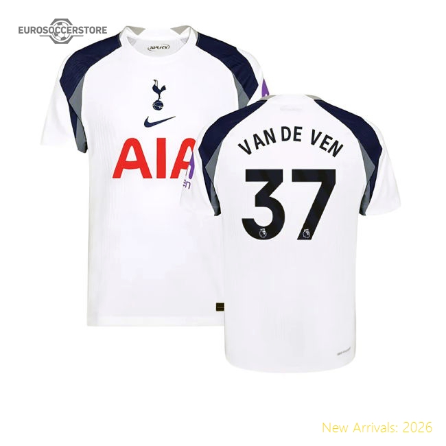 Top-grade 2025-2026 Spurs Hotspur Authentic Home Shirt (van De Ven 37)