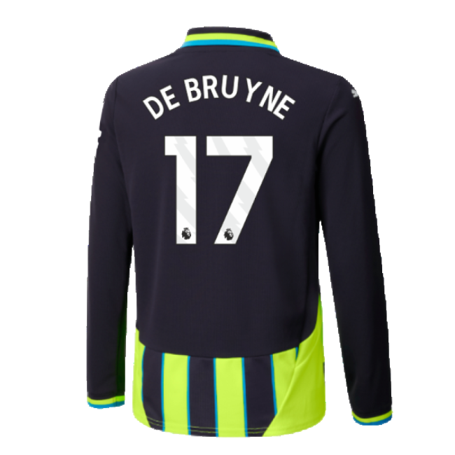 2024-20 Man City Away Football Kit De Bruyne #17 L M S Kids