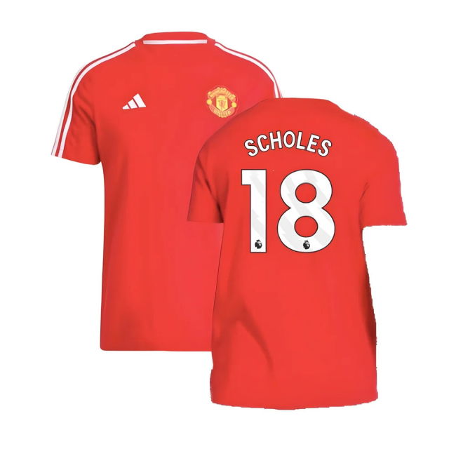 Women's 2024-2025 Man Utd DNA Tee (Red) (Scholes 18)