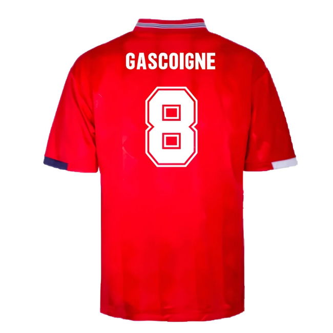 Gascoigne 8 England Senior Team Top Tier Away Player Jersey (1)