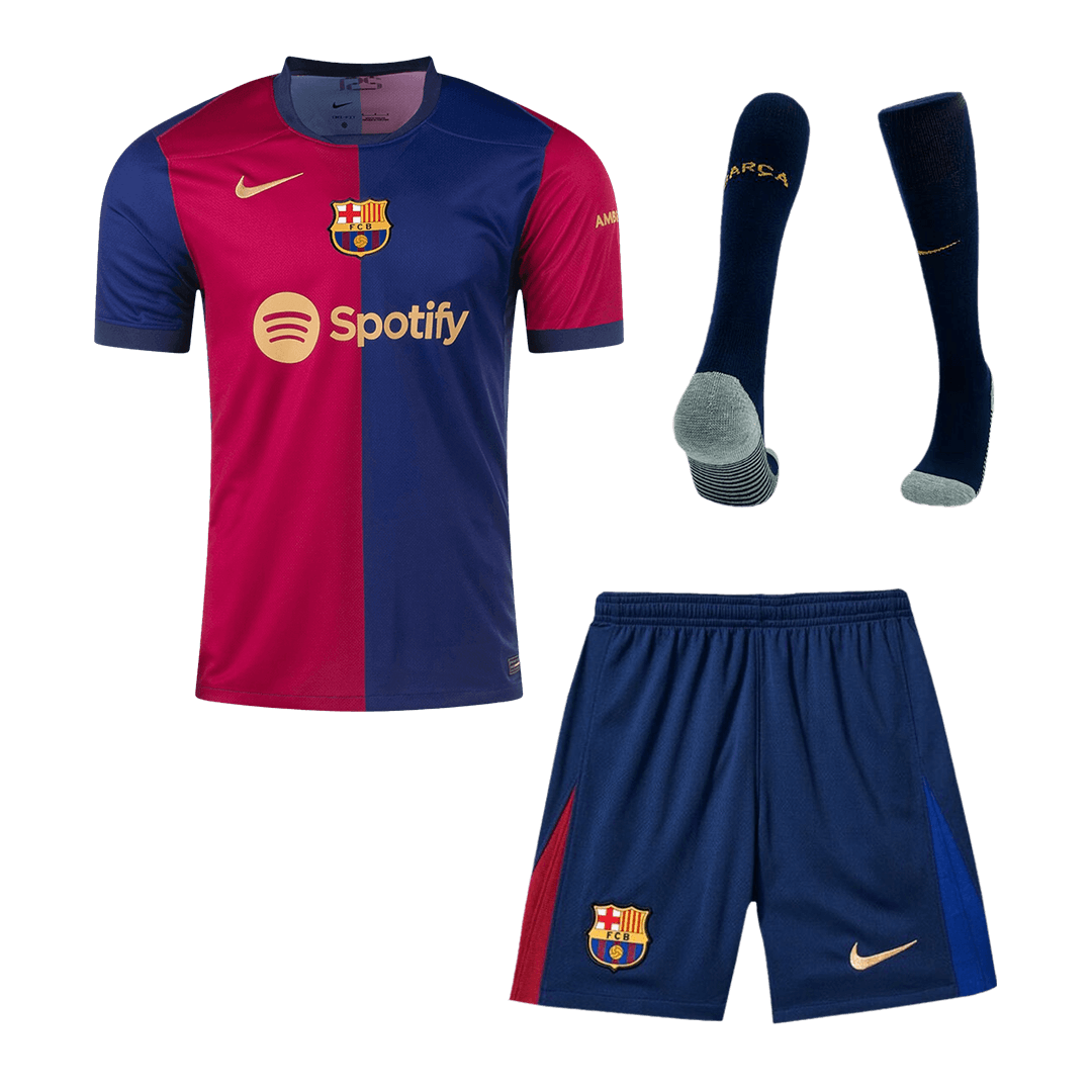 Barcelona Home Soccer Jersey Kit(Jersey+Shorts+Socks) 2024/25Authentic