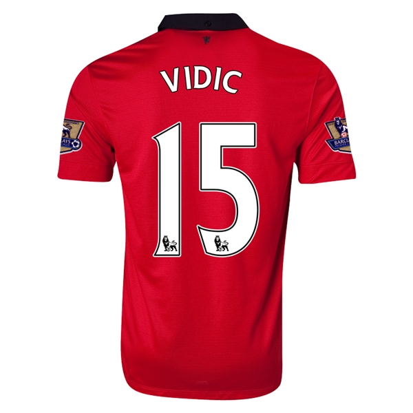 13-14 Manchester United 15 VIDIC Home Jersey Shirt - Official Replica