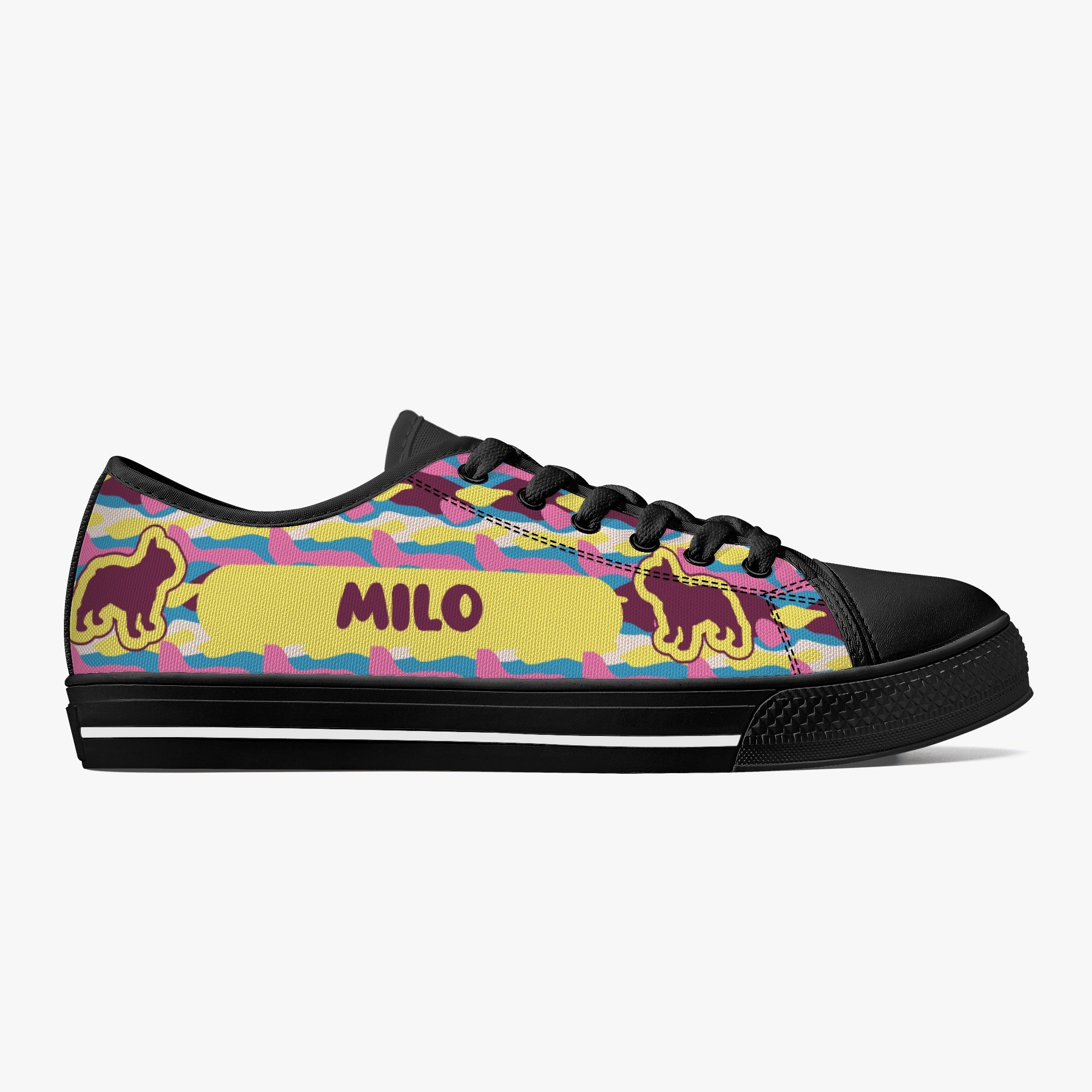 Pet-Lover Milo - Personalized Classic Low-top Canvas Shoes as a Gift