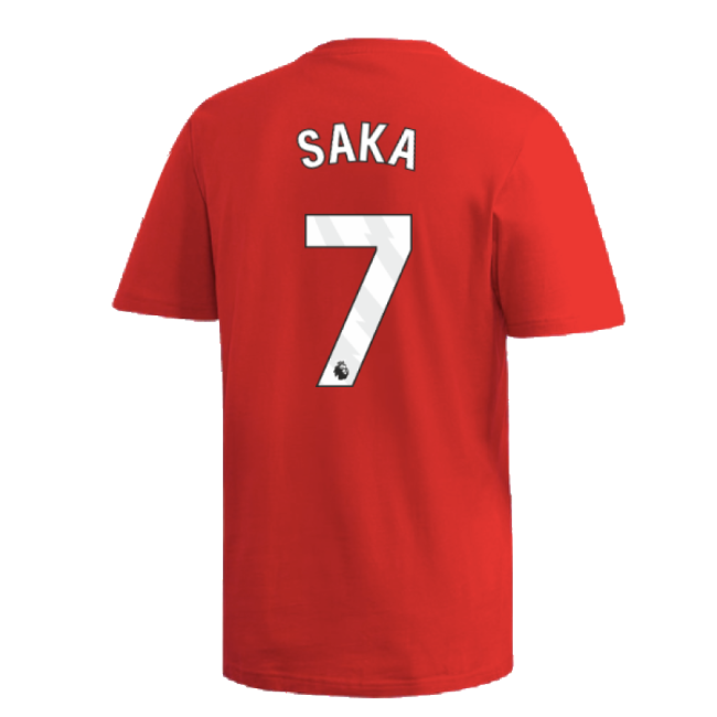 Authentic 2024-2025 Arsenal Dna Graphic Tee (red) (saka 7) - Premium