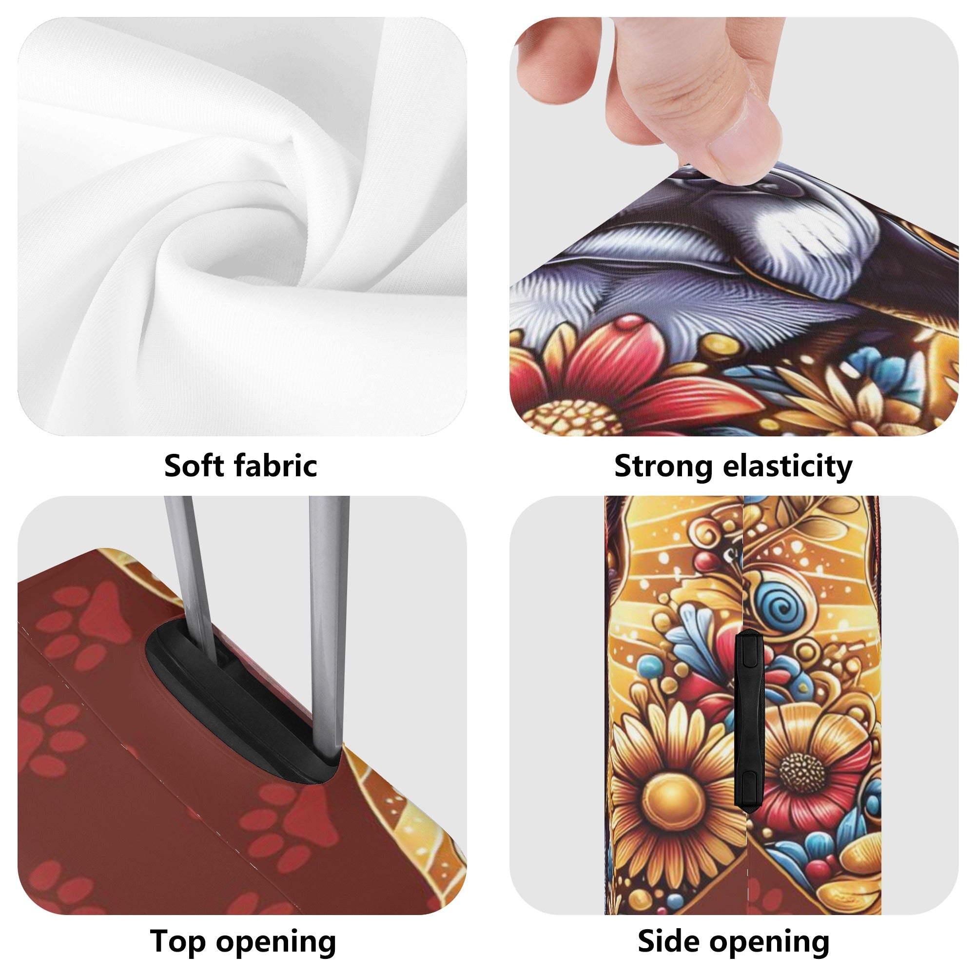 Luggage Cover For Boston Terrier Lovers Indoor Use | Non-slip Design