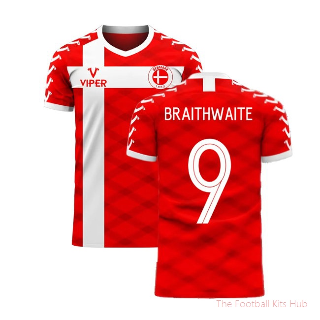 Denmark 2025-2026 Home Concept Football Kit (Viper) (BRAITHWAITE 9)