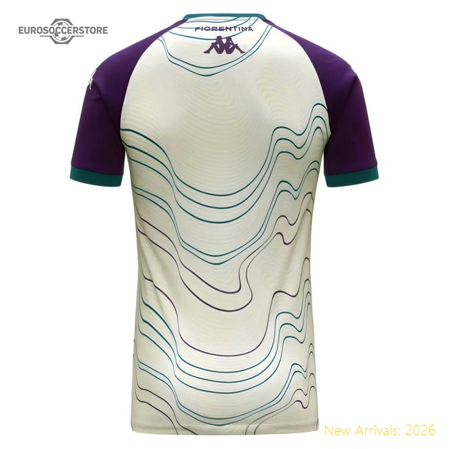 2025-2026 Fiorentina Fc Pre Match Shirt (white-violet) - Official Design
