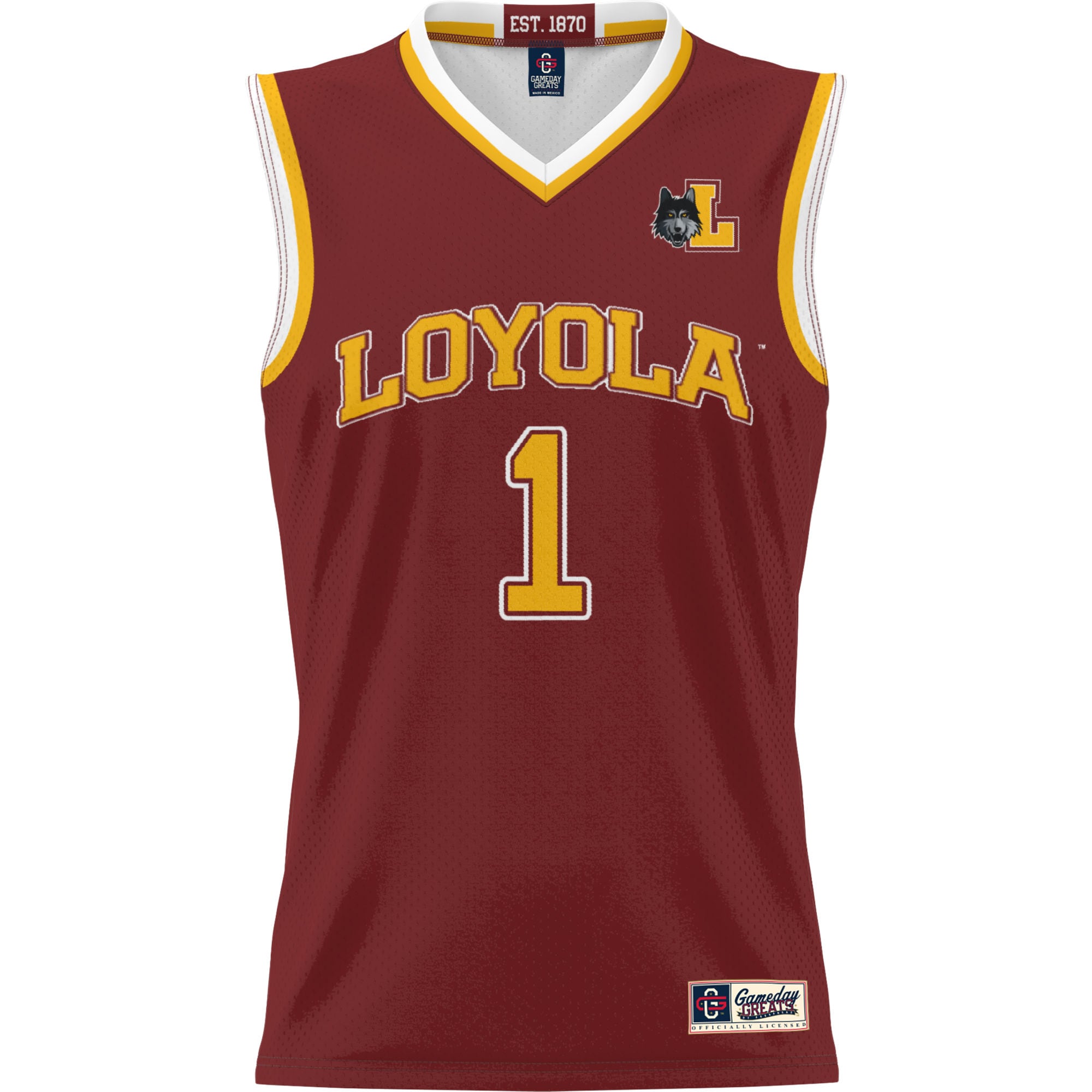 [DDG] Loyola Chicago Ramblers GameDay Greats Lightweight Basketball Jersey - Maroon