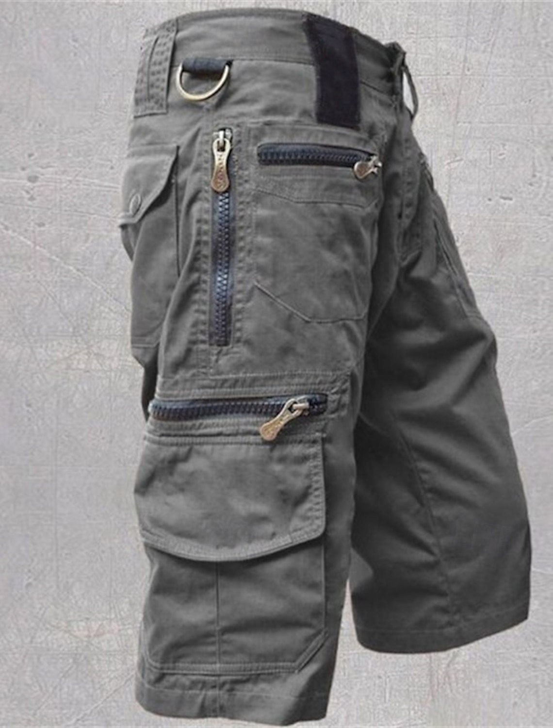 Men's Cargo Shorts Capri Pants Summer Zipper Pocket Multi Plain