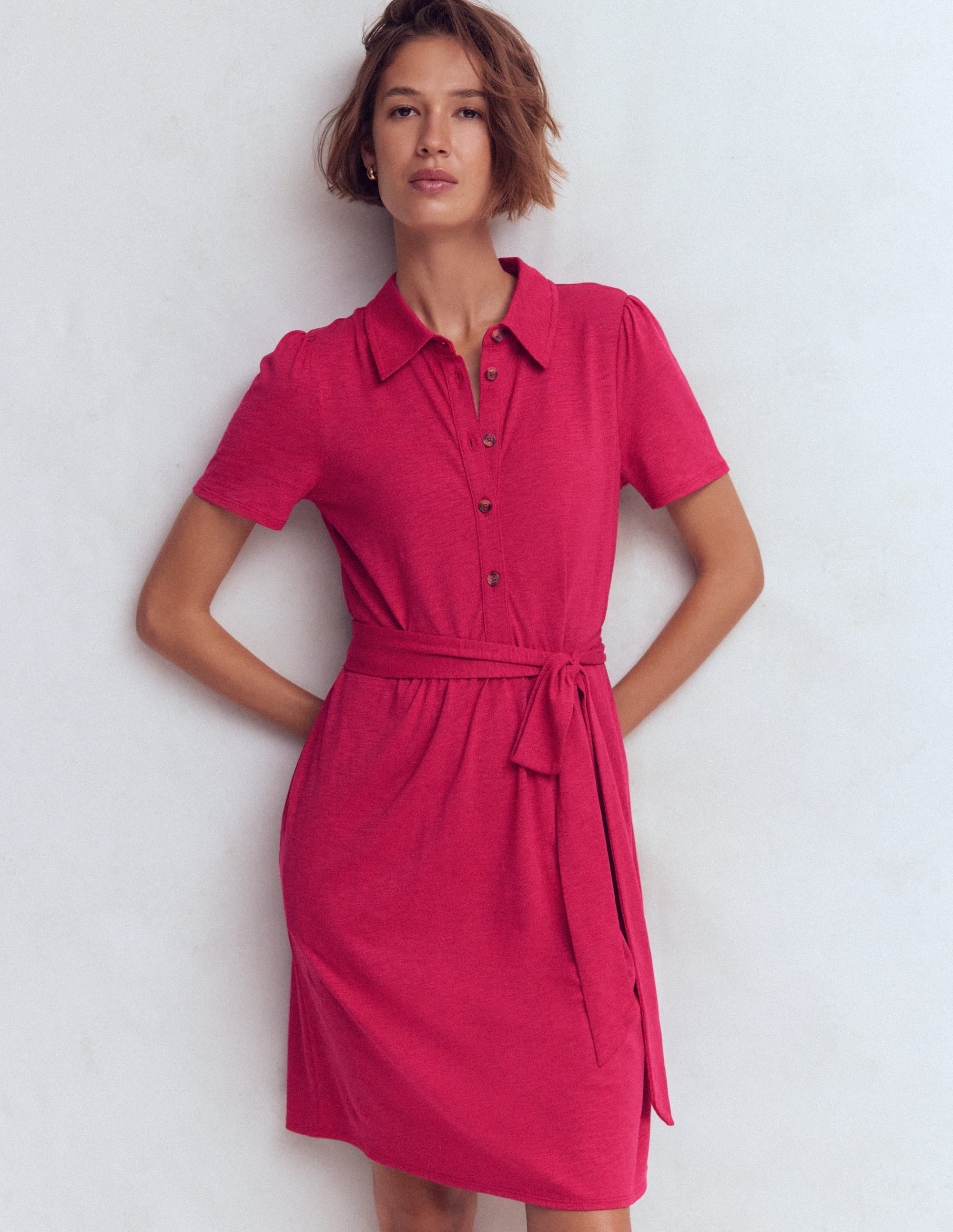 Patti Short Jersey Shirt Dress