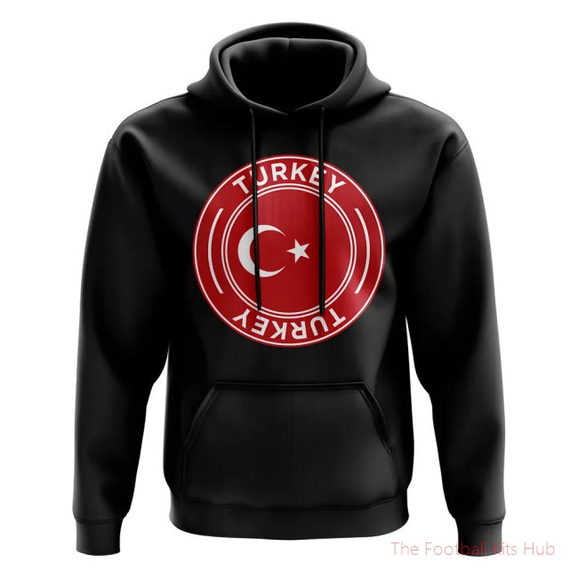 Men Turkey Football Badge Hoodie (Black)