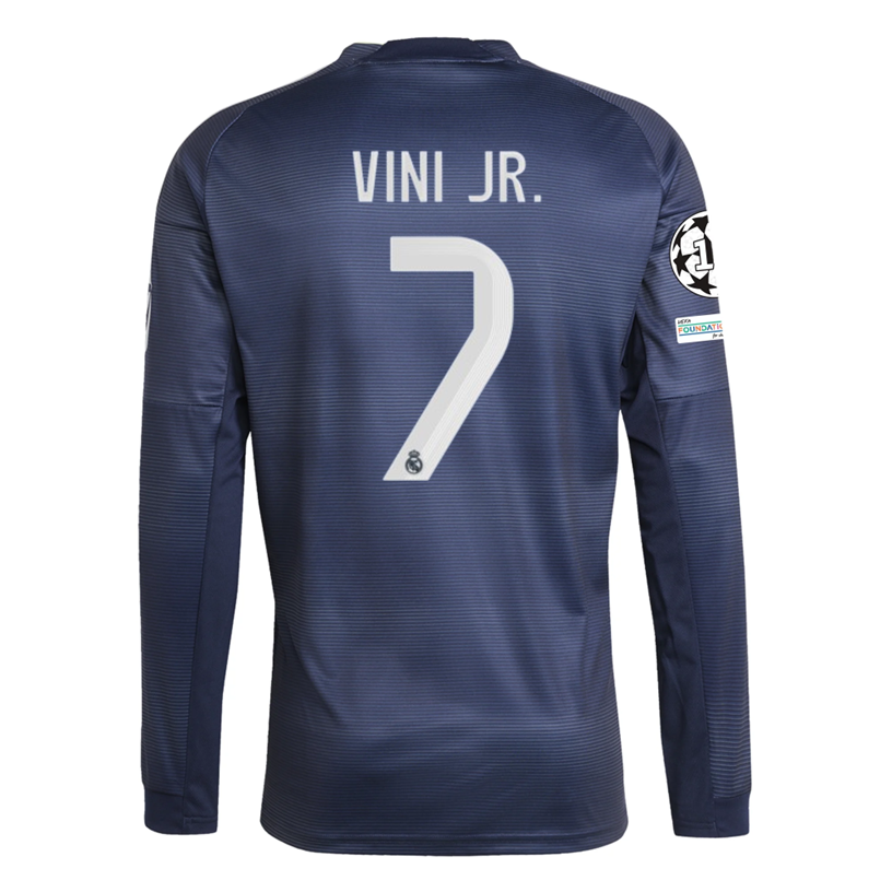 Vini Jr. Real Madrid Long Sleeve Away Football Shirt 25/26 Champions League Legend Ink