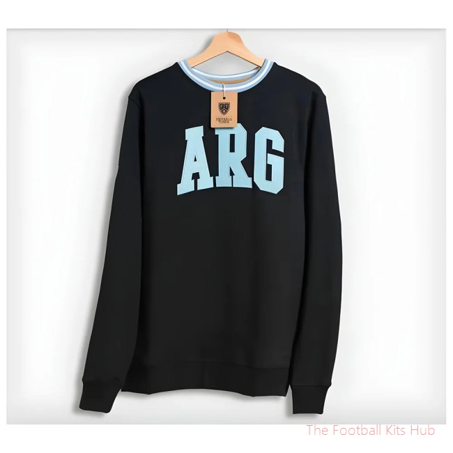 Men Argentina Retro Football Sweatshirt (Black)